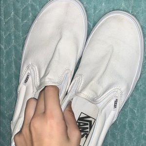 White slide on vans